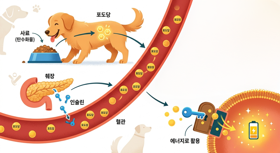 인슐린이 혈관에서 작용하는 과정 이미지